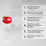 A Bar Above Cocktail Mixing Glass, Classic Style Enhanced Annealed Lead-Free Crystal Stirring Pitcher, Thick Weighted Base for Stable Stirring, 18 Oz Drink Mixer for Craft Cocktails at Home or Bars