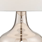Possini Euro Design Ania Modern Table Lamp with Dimmer and USB Charging Port 31" Tall Clear Champagne Glass Off-White Tapered Drum Shade for Living Room Bedroom House Bedside Nightstand Office