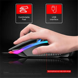 TEDILUVI Colorful Lighting Wired Mechanical Keyboard Set 1000 Dpi 104 Keys Rainbow Led Backlight Gaming Keyboards