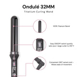 L'ANGE HAIR Ondulé 32 MM Ceramic Curling Wand | Professional Hot Tools Curling Iron 1.25 Inch | Salon Hair Styling Wands for Beach Waves | Best Hair Curler Wand for Frizz-Free, Lasting Curls