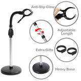 Amersis Hair Dryer Stand Holder 360 Degree Rotation Lazy Adjustable Height Hands-Free Compatible with Compact Styling Tools Blow Dryer Holder for Countertop
