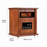 Nordic Hygge Portable Space Heater, 1500W Electric Infrared Heater for Indoor Use, Living Room, Bedroom, Office - Remote Control, 12H Timer, 3 Heat Settings, Overheat & Tip-Over Safety, Light Oak