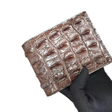 Business Men's Wallets Crocodile Genuine Leather Short Wallet Luxury Card Holder Purse(white-Patch five-pointed star4)