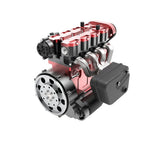 MechPuConToy Mini Metal Engine Model Kit That Runs, GS-L4 Engine Water-Cooled 4-Stroke DOHC Inline Four-Cylinder Engine Model Kit, Physics Science Engine for Adults (Finished Version)