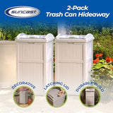 Trash Hideaway 33 Gallon Resin Outdoor Commercial Garbage Container with Lid for Backyard