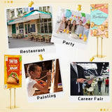 3 Pcs Gold Wedding Poster Board Holder Stand Height up to 80" Heavy Duty Welcome Sign Stand Double Sided Easel Holder