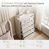 4-Piece Bedroom Set, 6 Drawer Dresser & 5 Drawer Tall Dresser and 3 Drawer King Size Nightstands Set of 2 with Charging Station