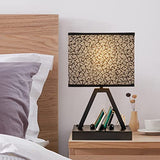Briever Touch Control Table Lamp, 3-Way Dimmable Desk Lamp with USB C & A and AC Outlet