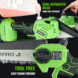 2-in-1 Cordless Pole Saw for Tree Trimming, 20V 3Ah Battery Powered Pole Chainsaw with 8-Inch Bar, 15FT Reach Electric Tree Trimmer & Mini Chainsaw for Branch Cutting & Pruning