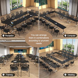 Folding Conference Table, 6 Pack Foldable Rolling Conference Room Tables