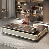DUWEIKE Modern L-Shaped Executive Desk, 94" Luxury Professional Office Desk