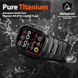 PanPinnacle Grade 5 Titanium Band for Apple Watch Ultra Band 3/2/1 49mm, Series 11/10 46mm, 9/8/7 45mm & Series 6/5/4/SE 44mm - Men‘s Business Metal Strap,Black