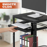 tonchean AV Presentation Cart with Keyboard Tray for Video Projector Computer Printers,