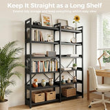 GTPLAYER 6-Tier Corner Bookshelf, L-Shaped Metal Frame Shelf with Tall 14" Shelves, Plant Stand and Storage Rack for Small Spaces, Living Room and Home Office, Black