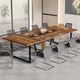 Tribesigns 8FT Conference Table, 94.49 L x 47.24 W x 29.53 H Inches Large Meeting Podcast Table for 10 People, Business Style Wooden Training Table