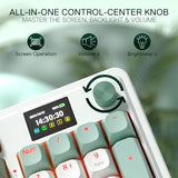 K719 Wireless Gasket Gaming Keyboard w/Hype Screen & Knob, 95 Keys Mechanical Keyboard