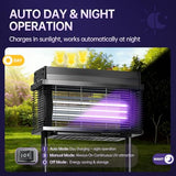 Spansol Solar Bug Zapper Outdoor, 4000 SQ.FT Mosquito Zapper with Smart Rain Off Rechargeable Mosquito Killer Lamp, Wireless Solar Powered Fly Trap for Yard Patio RV Camping (Black)