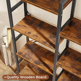 SUPERJARE Triple 4 Tier Bookshelf, Bookcase with 11 Open Display Shelves, Wide Book Shelf Book Case for Home & Office, Rustic Brown