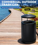 Commercial Outdoor Trash Can, Round Waste Receptacle for Parks