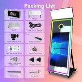 65'' Magic Mirror Photo Booth with 43'' Touch Screen, Mirror Photo Booth with Camera and Printer