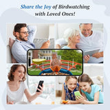 DOCOON Smart Bird Feeder with Camera, 2K HD AI Identify Birds Species, Bird Watching Camera with Solar Panel, Gift for Mom Dad Birdlovers