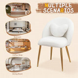 Hobooment Vanity Chair,Accent Makeup Comfy Cute Desk Girls Fluffy Chairs for Bedroom No Wheels