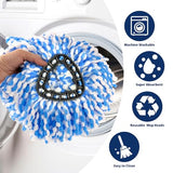 3 Pack Spin Mop Replacement Head Compatible with RinseClean 2-Tank System