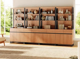 WAMPAT 4 PCS Modern 72" Tall Bookshelf with Metal Base and Adjustable