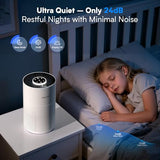 Hopmirth Upgraded Air Purifiers for Bedroom & Home with H14 True HEPA Filter, Covers Up to 1280ft², 360° Air Intake, Quiet Pet Air Purifier, White