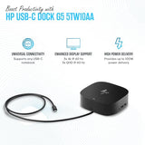 HP Docking Station for Laptop Dual Monitor and Charging - 5TW10AA / 5TW10UT / 5TW10AA#ABB USB-C G5 Dock with 120W AC Adap TER + HDMI Cable