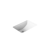 KOHLER 2214-0 Ladena Rectangular Undermount Bathroom Sink With Curved Bottom, 20-7/8" W X 14-3/8" L, White