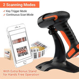 Tera Barcode Scanner 2D Wireless with Stand: Industrial Drop-resistant 8100