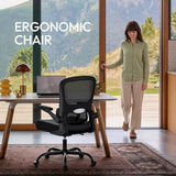 MINILIVE Mesh Office Chair, 300 lb Ergonomic Desk Chair with Flip Arms