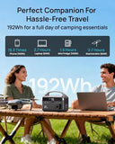DaranEner Portable Power Station, 300W (Surge 600W) 192Wh(60,000mAh) Power Bank with 110V AC Outlet, LiFePO4 Battery for Home Emergency, Camping, Travel,& Outdoor Electronics(Option Solar Generator)