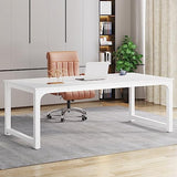 Modern Computer Desk, 78.7 x 39.4 inch X Large Executive Office Desk Computer Table Study Writing Desk Workstation for Home Office, White