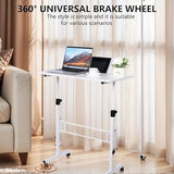 Standing Desk with Lockable Wheels,Compact Laptop Desk for Home Office