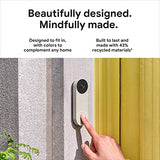 Nest Doorbell (Wired, 2nd Gen) - Wired Video Doorbell Camera - Doorbell Security Camera - Snow Google