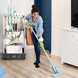 Housekeeping cart Cleaning Cart on Wheels Housekeeping Caddy with Shelves Broom mop Holder