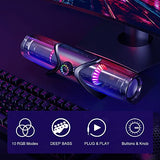 Computer Speakers for Desktop Monitor with RGB Light,PC Speakers with Subwoofer,USB Powered Sound Bar for Laptop