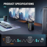 Desktop PC Speakers with Volume Control, RGB Gaming Loudspeakers Wired with 3.5mm Aux Audio Cable for Laptop