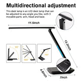 LAOPAO Desk Lamp with Wireless Charger: USB Charging Port, Table Lamp with Clock, Desk Lamps for Home Office College Dorm Room Essentials