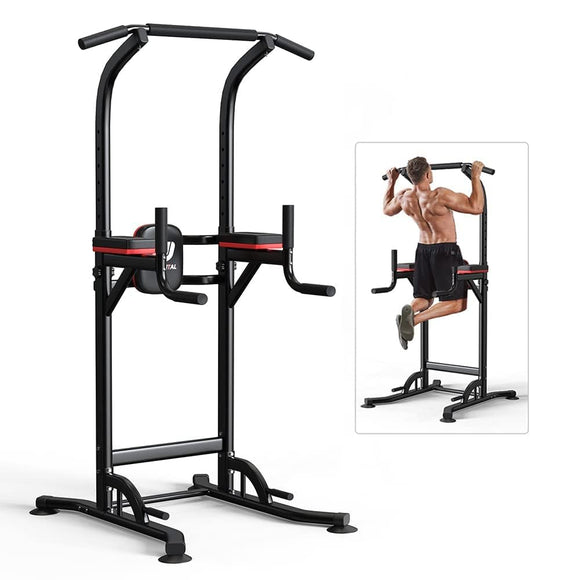 Wesfital Pull Up Bar Dip Bar Dip Station,Power Tower Dip Stand Multi-Function Workout Station Fitness Exercise Equipment for Men Women Home Gym Wesfital