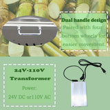 BEILOCKERY 110V AC or 24V DC Electric Sugarcane Juice Extractor with Casters, 350W Suger Cane Squeezing Juicer with 3 Rollers, with a 110V to 24 Transformer, 2.4" Cane Inlet Size