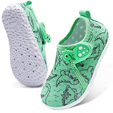 JOINFREE Boys Girls Water Shoes Lightweight Walking Athletic Slip on Sneakers for Kids Green Dinosaur 2-2.5 Years Toddler