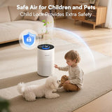 Hopmirth Upgraded Air Purifiers for Bedroom & Home with H14 True HEPA Filter, Covers Up to 1280ft², 360° Air Intake, Quiet Pet Air Purifier, White