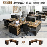 SAINTCY 63" Modern L Shaped Executive Desk with Lockable Drawer
