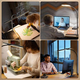 LED Desk Lamp for Home Office, 24W Computer Desk Light with Remote Control, Bright Table Lamp with Clamp