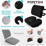 FORTEM Seat Cushion, Office Chair Cushion, Lumbar Support Pillow for Office Chair, Memory Foam Sciatica