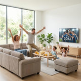HAOMARKETS 135” Modular Sectional L Shaped Corner Sofa with Movable Ottoman