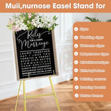 2 Pack Gold Easel Stand for Wedding Sign, Heavy Duty Metal Display Easel with Adjustable Chain